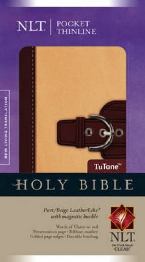Picture of Nlt-Pocket Thinline Bible,Duo Tone,Port/Biege