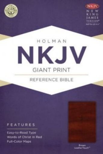 Picture of Nkjv Giant Print Reference Bible, Brown Leathertouch