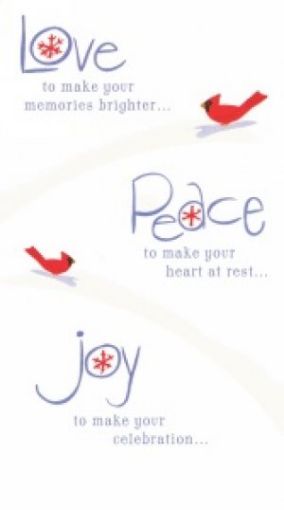 Picture of 2012 - Love Peace Joy Boxed Christmas Cards (16 Cards & 17 Envs)