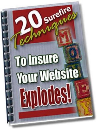 Picture of "20 Surefire Techniques To Insure Your Website Explodes!"