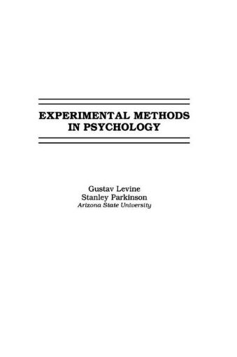Picture of Experimental Methods in Psychology