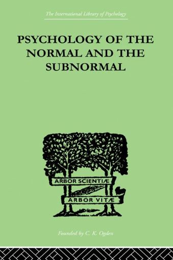 Picture of Psychology of the Normal and the Subnormal