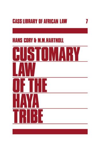 Picture of Customary Law of the Haya Tribe, Tanganyika Territory