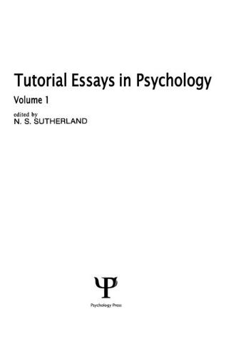 Picture of Tutorial Essays in Psychology: Volume 1