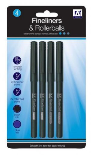 Picture of 4 Fineliners And Rollerballs (Pntt 3)