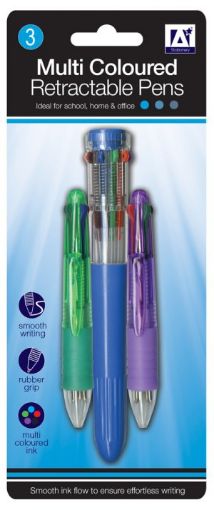 Picture of 3 Multi Coloured Retractible Pen (Nvrp)