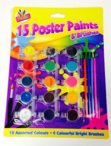 Picture of 15 Poster Paints And Brushes