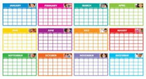 Picture of Fill-In Monthly Calendars Bulletin Board