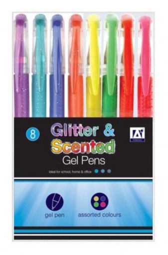 Picture of 8 Glitter& Scented Gel Pen (Mbim/1)