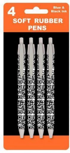 Picture of 4 Soft Rubber Barrel Pens (Qrpn)