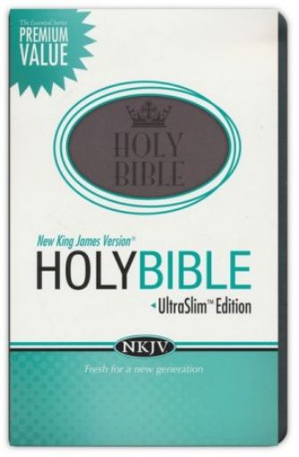 Picture of Nkjv Holy Bible Ultraslim Edition - Charcoal Leathersoft