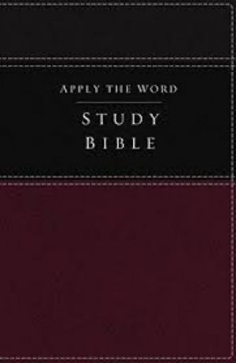 Picture of Apply The Word Study Bible, Imitation Leather, Burgundy/Black, Red Letter Edition: Live In His Steps