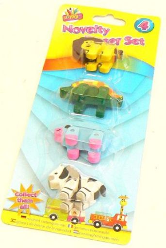 Picture of 4 Novelty Eraser Set