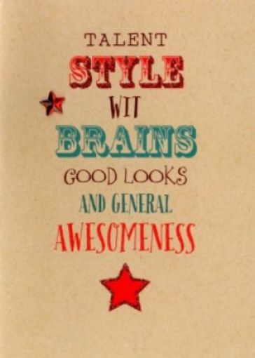 Picture of Card - Birthday - Talent Style Wit Brains