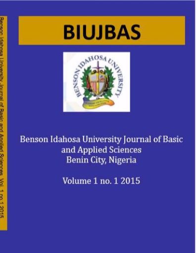 Picture of Benson Idahosa University Journal of Basic and Applied Sciences. Vol One(1) No 1