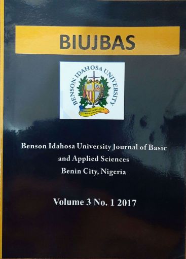 Picture of Benson Idahosa University Journal of Basic and Applied Sciences. Vol Three(3) No 1