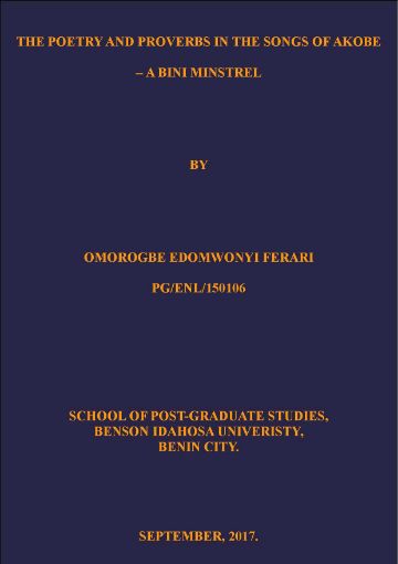 Picture of THE POETRY AND PROVERBS IN THE SONGS OF AKOBE – A BINI MINSTREL