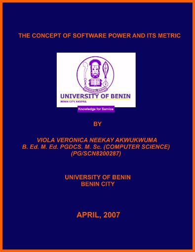 Picture of THE CONCEPT OF SOFTWARE POWER AND ITS METRIC