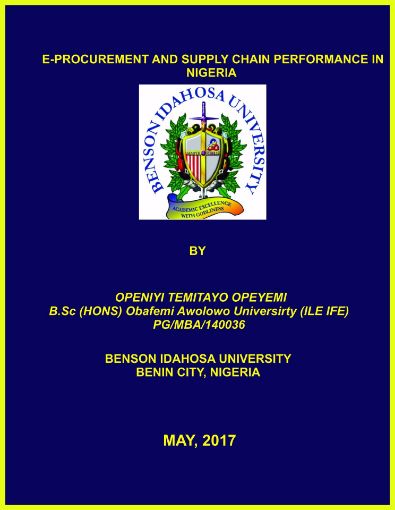 Picture of E-PROCUREMENT AND SUPPLY CHAIN PERFORMANCE IN NIGERIA