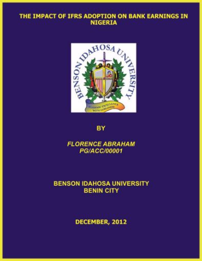 Picture of THE IMPACT OF IFRS ADOPTION ON BANK EARNINGS IN NIGERIA
