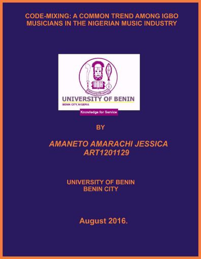 Picture of CODE-MIXING: A COMMON TREND AMONG IGBO MUSICIANS IN THE NIGERIAN MUSIC INDUSTRY