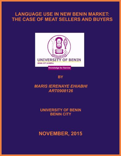 Picture of LANGUAGE USE IN NEW BENIN MARKET: THE CASE OF MEAT SELLERS AND BUYERS