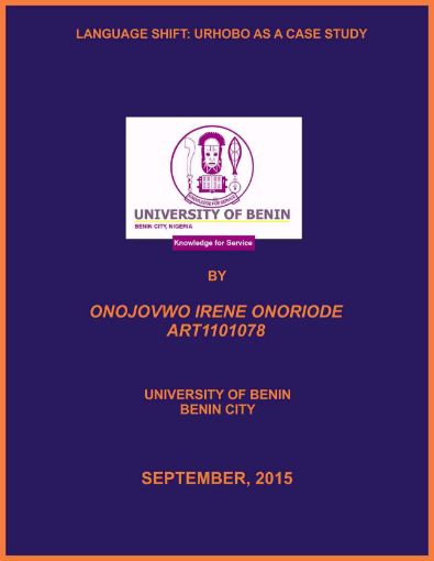 Picture of LANGUAGE SHIFT: URHOBO AS A CASE STUDY