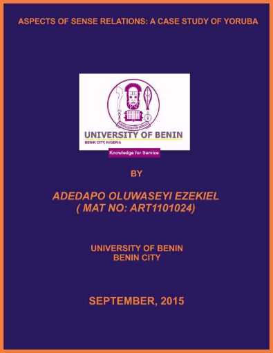 Picture of ASPECTS OF SENSE RELATIONS: A CASE STUDY OF YORUBA