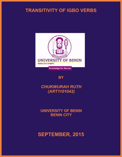 Picture of TRANSITIVITY OF IGBO VERBS
