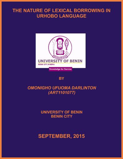 Picture of THE NATURE OF LEXICAL BORROWING IN URHOBO LANGUAGE