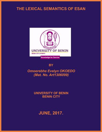 Picture of THE LEXICAL SEMANTICS OF ESAN
