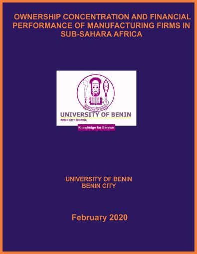 Picture of OWNERSHIP CONCENTRATION AND FINANCIAL PERFORMANCE OF MANUFACTURING FIRMS IN SUB-SAHARA AFRICA
