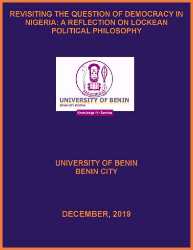 Picture of REVISITING THE QUESTION OF DEMOCRACY IN NIGERIA: A REFLECTION ON LOCKEAN POLITICAL PHILOSOPHY