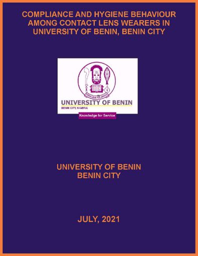 Picture of COMPLIANCE AND HYGIENE BEHAVIOUR AMONG CONTACT LENS WEARERS IN UNIVERSITY OF BENIN, BENIN CITY