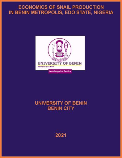 Picture of ECONOMICS OF SNAIL PRODUCTION  IN BENIN METROPOLIS, EDO STATE, NIGERIA