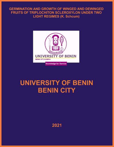 Picture of GERMINATION AND GROWTH OF WINGED AND DEWINGED FRUITS OF TRIPLOCHITON SCLEROXYLON UNDER TWO LIGHT REGIMES (K. Schcum)