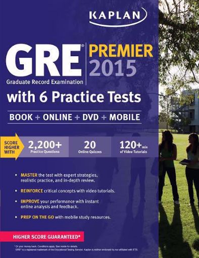 Picture of GRE® Premier 2015 with 6 Practice Tests: Book + DVD + Online + Mobile (Kaplan Test Prep)