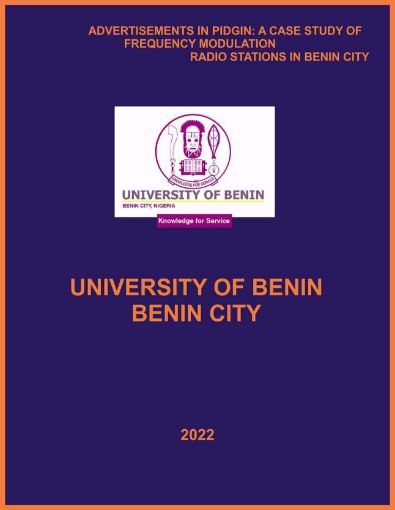Picture of ADVERTISEMENTS IN PIDGIN: A CASE STUDY OF FREQUENCY MODULATION RADIO STATIONS IN BENIN CITY