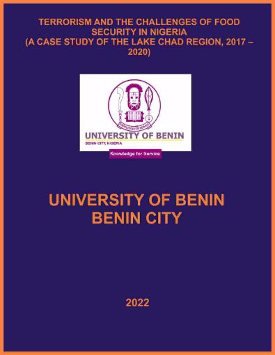 Picture of TERRORISM AND THE CHALLENGES OF FOOD SECURITY IN NIGERIA (A CASE STUDY OF THE LAKE CHAD REGION, 2017 – 2020)