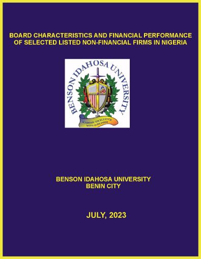 Picture of BOARD CHARACTERISTICS AND FINANCIAL PERFORMANCE OF SELECTED LISTED NON-FINANCIAL FIRMS IN NIGERIA