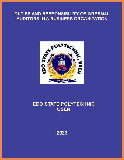 Picture of DUTIES AND RESPONSIBILITY OF INTERNAL AUDITORS IN A BUSINESS ORGANIZATION