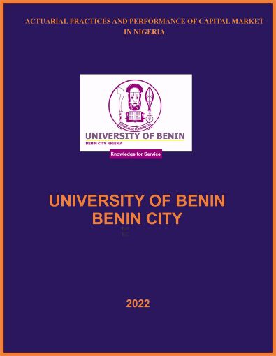 Picture of ACTUARIAL PRACTICES   AND PERFORMANCE OF CAPITAL MARKET IN NIGERIA