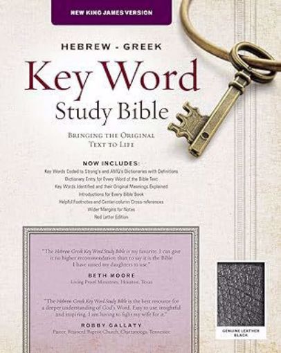 Picture of The Hebrew-Greek Key Word Study Bible: NKJV Edition, Black Genuine Leather (Key Word Study Bibles)