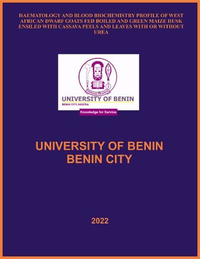 Picture of HAEMATOLOGY AND BLOOD BIOCHEMISTRY PROFILE OF WEST AFRICAN  DWARF GOATS