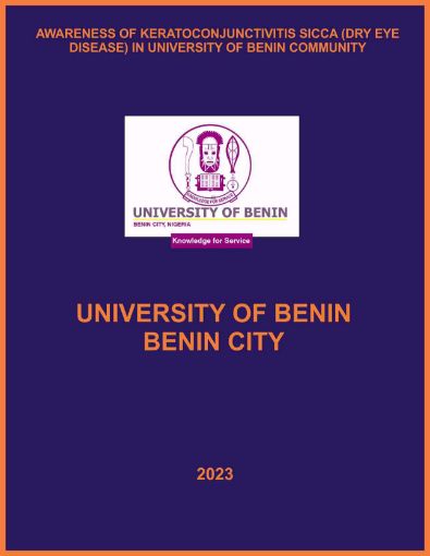 Picture of AWARENESS OF KERATOCONJUNCTIVITIS SICCA (DRY EYE DISEASE) IN UNIVERSITY OF BENIN COMMUNITY