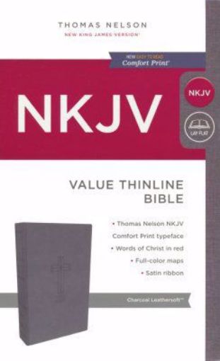 Picture of NKJV-VALUE THINLINE BIBLE-CHARCOAL