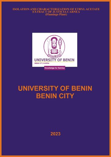 Picture of ISOLATION AND CHARACTERIZATION OF ETHYL ACETATE EXTRACT OF JUSTICIA CARNEA (Flamingo Plant).