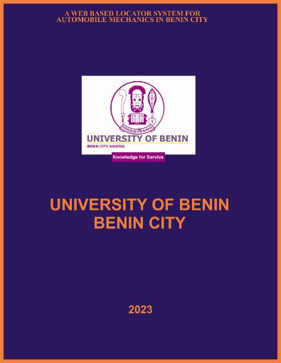 Picture of A WEB BASED LOCATOR SYSTEM FOR AUTOMOBILE MECHANICS IN BENIN CITY