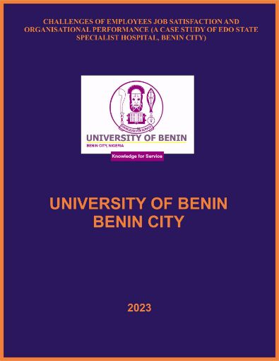 Picture of CHALLENGES OF EMPLOYEES JOB SATISFACTION AND ORGANISATIONAL PERFORMANCE (A CASE STUDY OF EDO STATE SPECIALIST HOSPITAL, BENIN CITY)